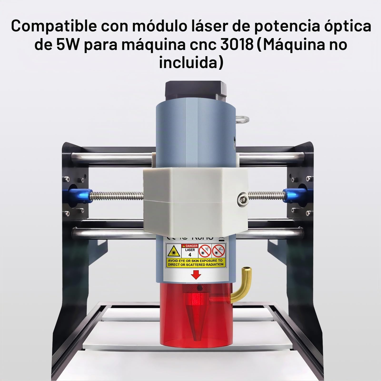 Kit de módulo láser LASER TREE CNC 3018, cabezal láser de potencia óptica de 5 W con asistencia de aire, distancia focal fija de 45 mm, compresión de doble punto Compatible con máquina CNC 3018, 12V