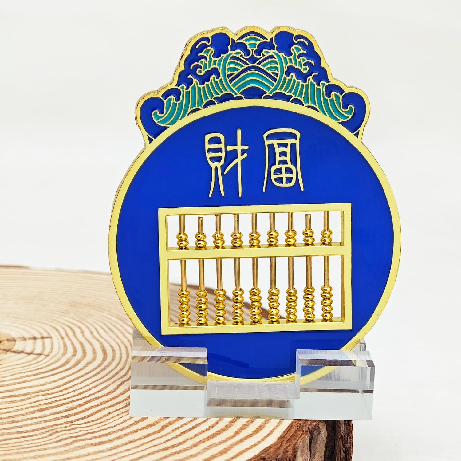 Fengshuibringluck Feng Shui Nine Rods Abacus Plaque Good Wealth Wealth Power Fortune Luck Statue Mini Plaque Statue