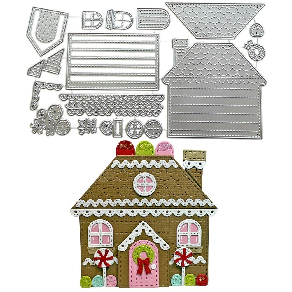 Metalowe szablony na Boże Narodzenie, piernikowy domek w kształcie pieczątek, szablony, scrapbooking, albumy, dekoracje, rzemiosło, majsterkowanie, kartki