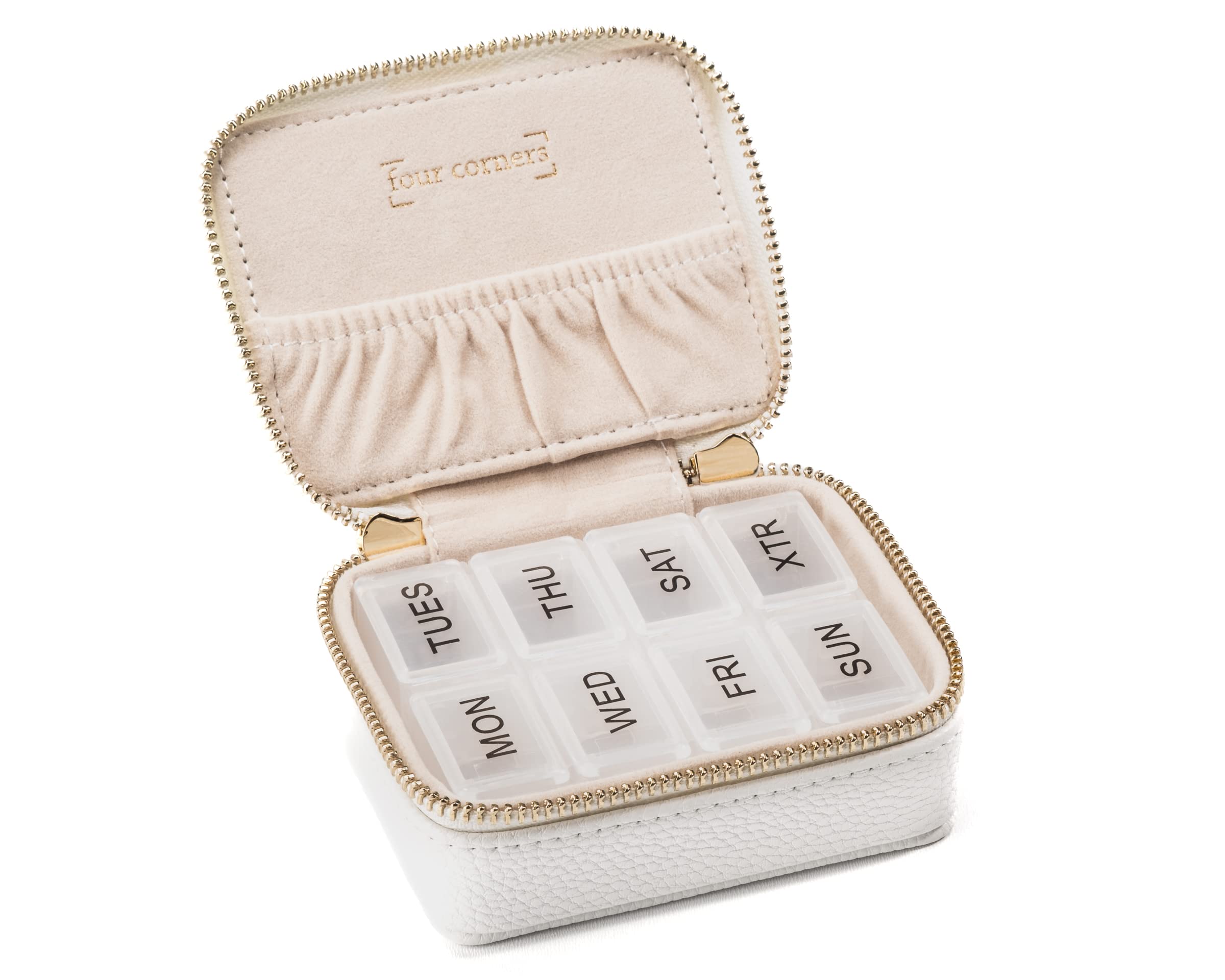 Caja de medicamentos de viaje con organizador extraíble de vitaminas y suplementos de siete días - Organizador de pastillas de viaje