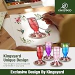 Kingsyard Glass Hummingbird Feeders for Outdoors, 24 oz Hummingbird Nectar Feeder for Garden Decorations with 6 Feeding Ports, Ant Moat Included, Gifts for Women Mom, Easy to Clean & Refill