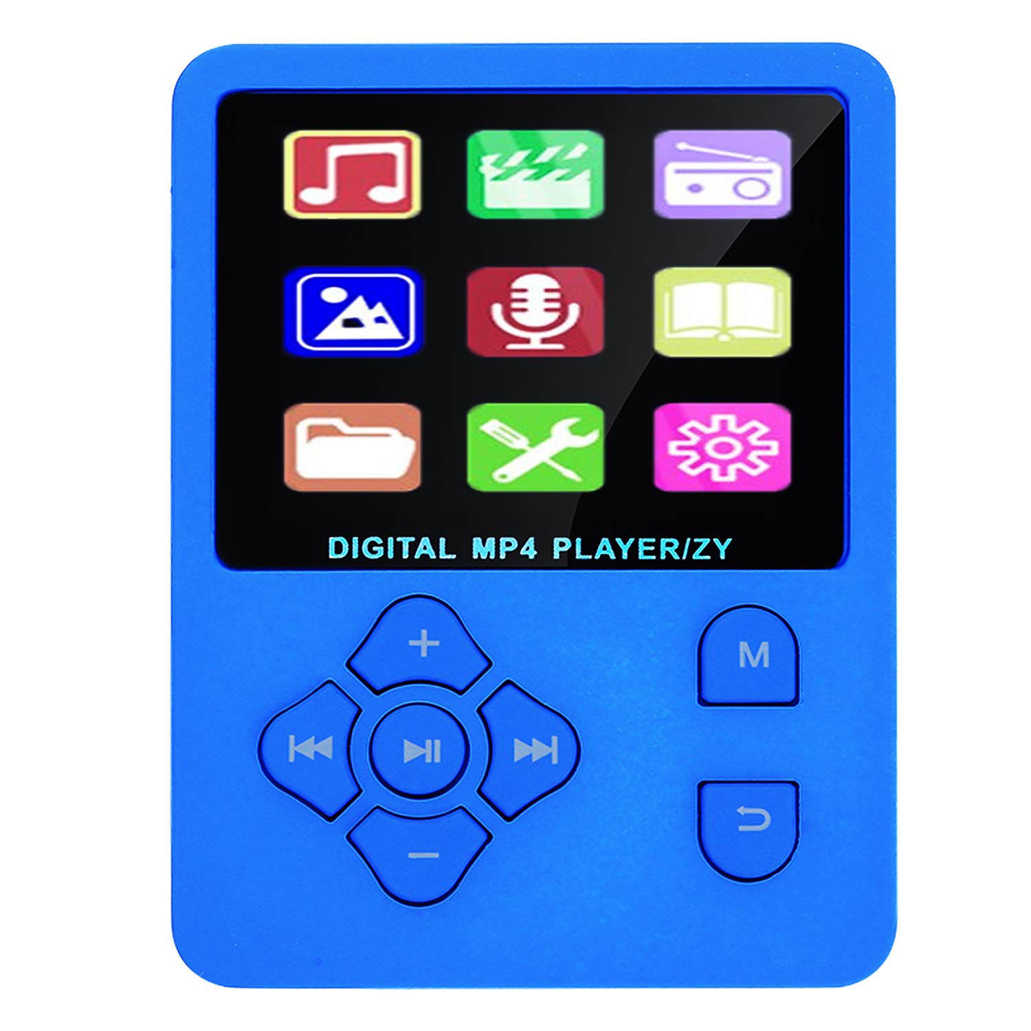 MP3 Player, Music Player with 16GB Micro SD Card, Build-in Speaker/Photo/Video Play/FM Radio/Voice Recorder/E-Book Reader, Supports up to 128GB (Dark Blue)