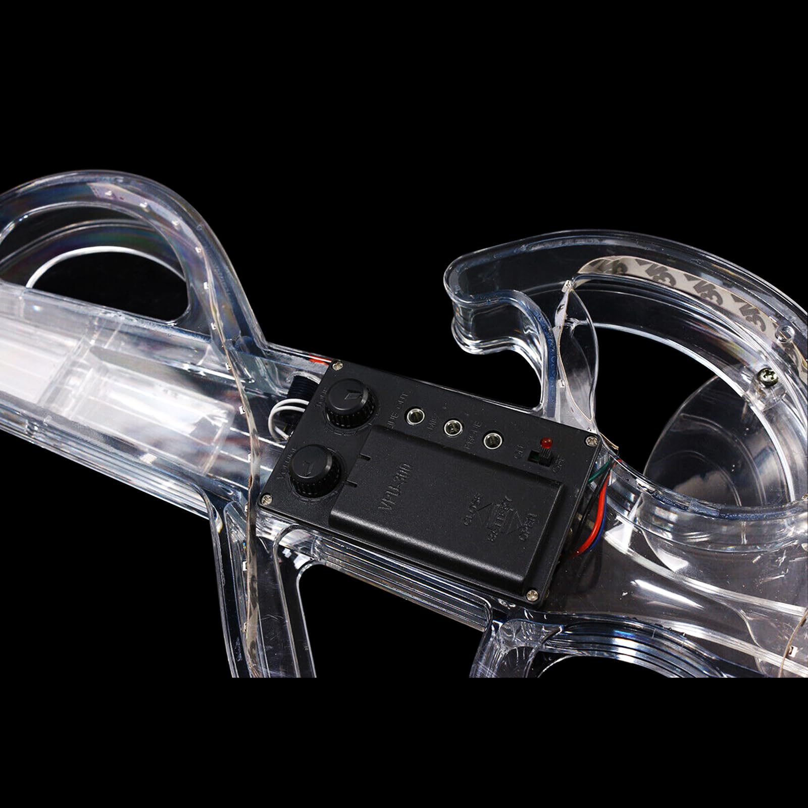 Violino Trasparente Violino Elettrico in Acrilico 4/4 Kit Violino Full Size con Archetto LED, mentoniera, spalliera, Cavo e Custodia #EV6 (EV6) (EV6)