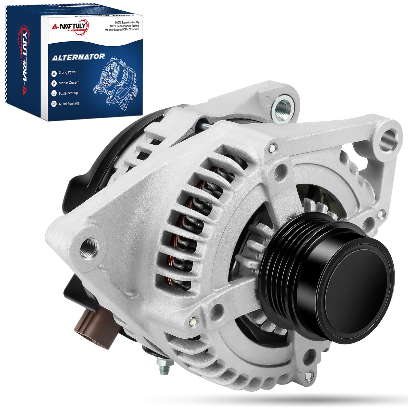 Alternator Fits for 2010-2011 Toyota Camry 2.5L, High Output Alternator Replacement 11516, AL3367X, 104210-2650, 1042102650, 27060-0V060-84, 270600V06084, 27060-0V060, 270600V060-image-45