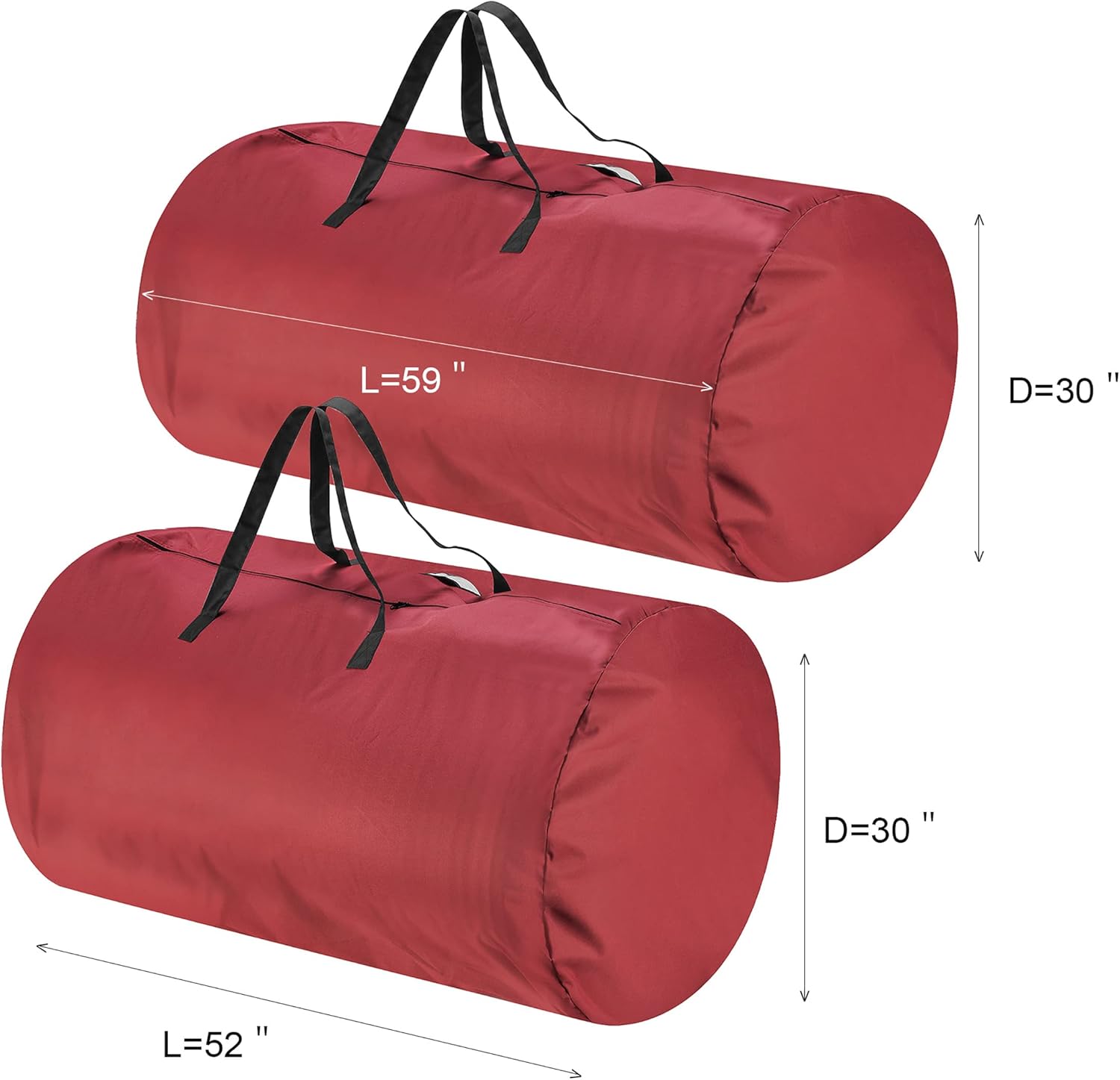 Christmas Tree Storage Bags- Set of 2- For 7.5-16 Ft Artificial Trees-Premium Canvas-Protect Holiday Decorations, Inflatables by Tiny Tim Totes (Red