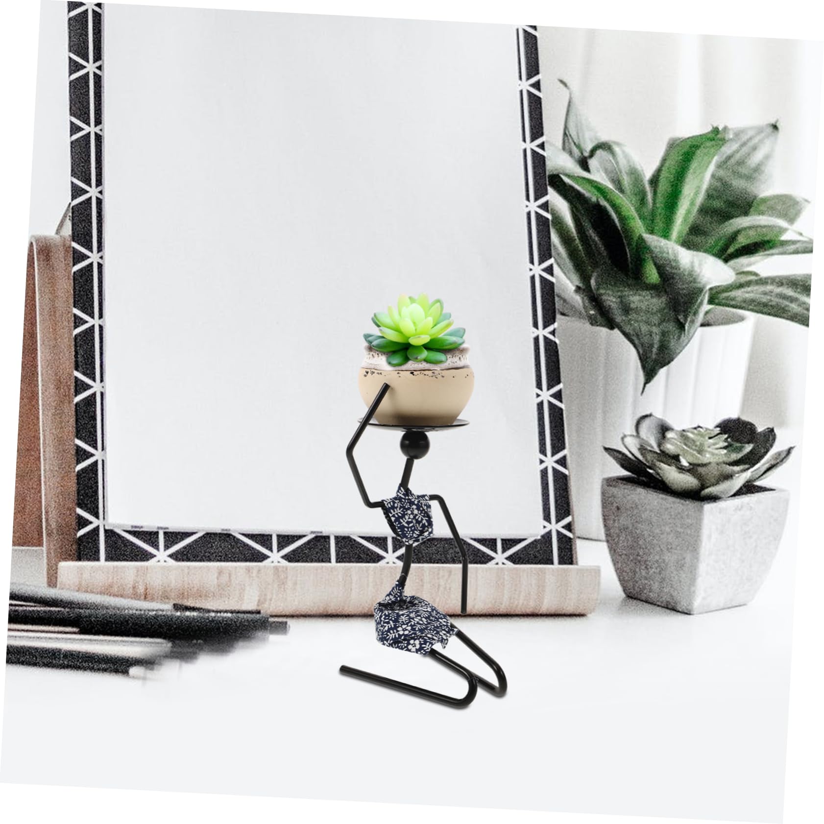 3 Sätze Mini Sukkulententopf mit Dekorativem Blumenregal für Tisch und Schreibtisch Blumentöpfe für Wohnzimmer Schlafzimmer Büro und Dekoration