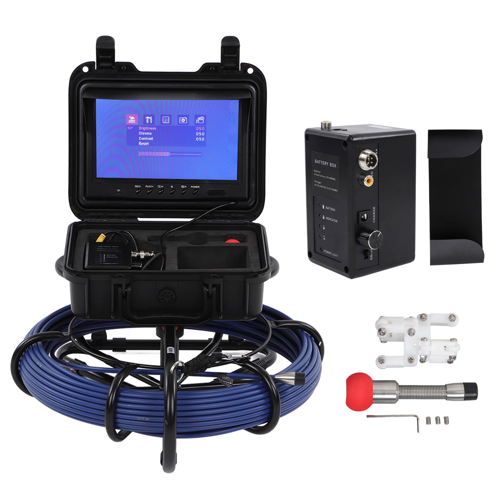Telecamera per endoscopio, Display LCD per endoscopio Industriale Flessibile Ampia Applicazione Registrazione DC 12V con luci a LED per tubazioni