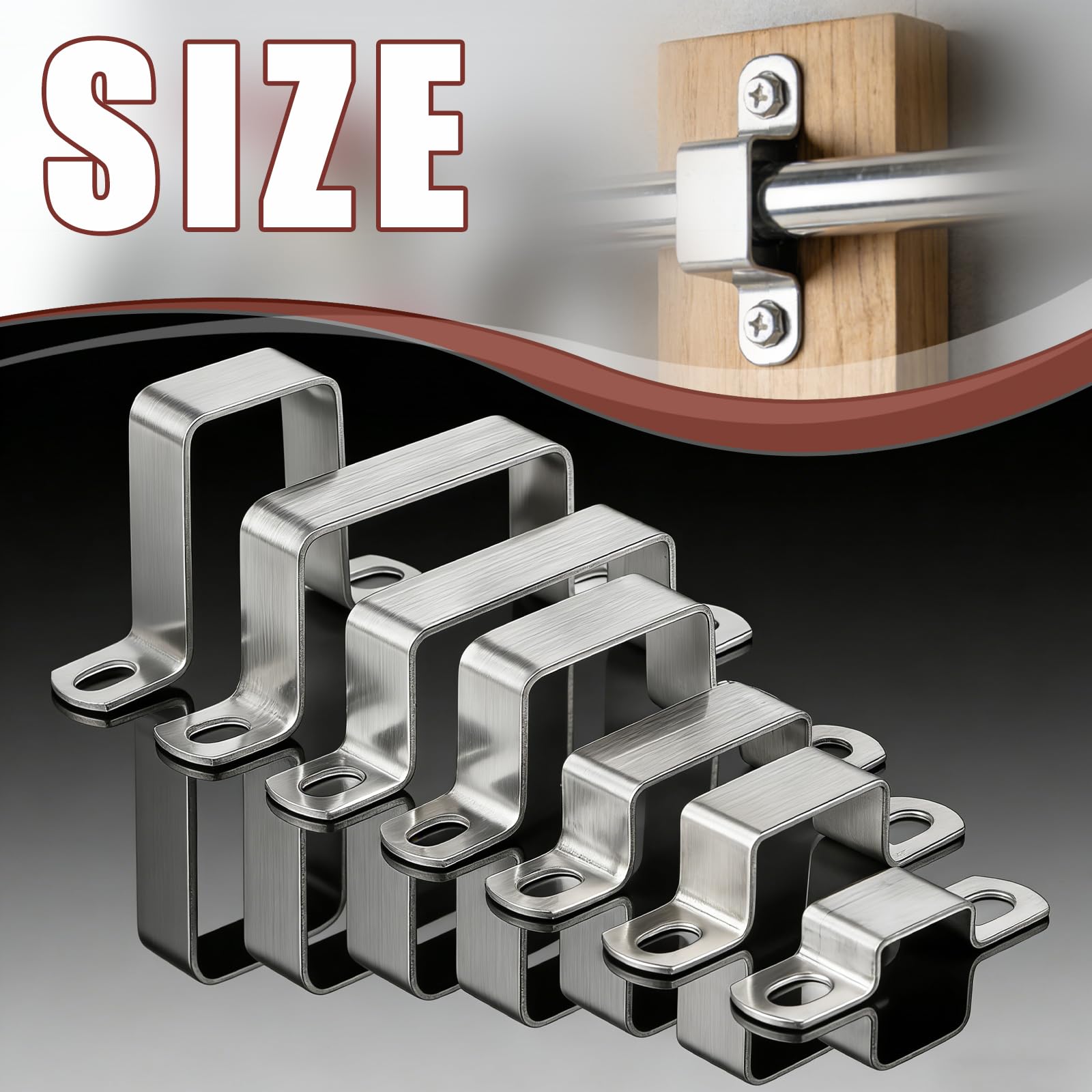 8pcs Abrazadera Cuadrada 60×40mm Abrazaderas Tubo Metalicas Cuadradas para Tubo Rectangular Apto Puertas de Entrada Ventanas Y Sistemas de Suministro Agua
