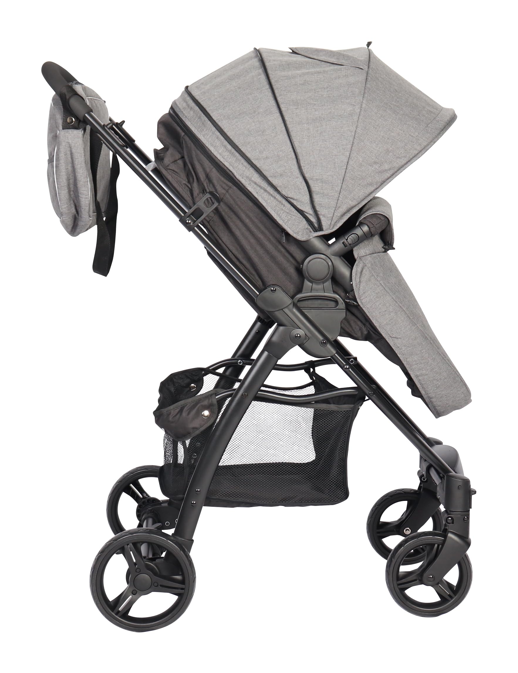 TORAL Carrito Bebe 2 en 1 - Cochecito Bebe Convertible y Versátil con Accesorios, Carro Bebe 2 Piezas, Elegante y Práctico Coche para Bebé, Ideal para Viajes y Paseos Urbanos. Modelo Liam Gris