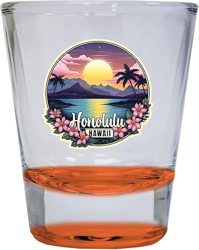 Miniatura 4 de R and R Imports Honolulu Hawaii B Souvenir - Vaso de chupito redondo transparente de 1.5 onzas