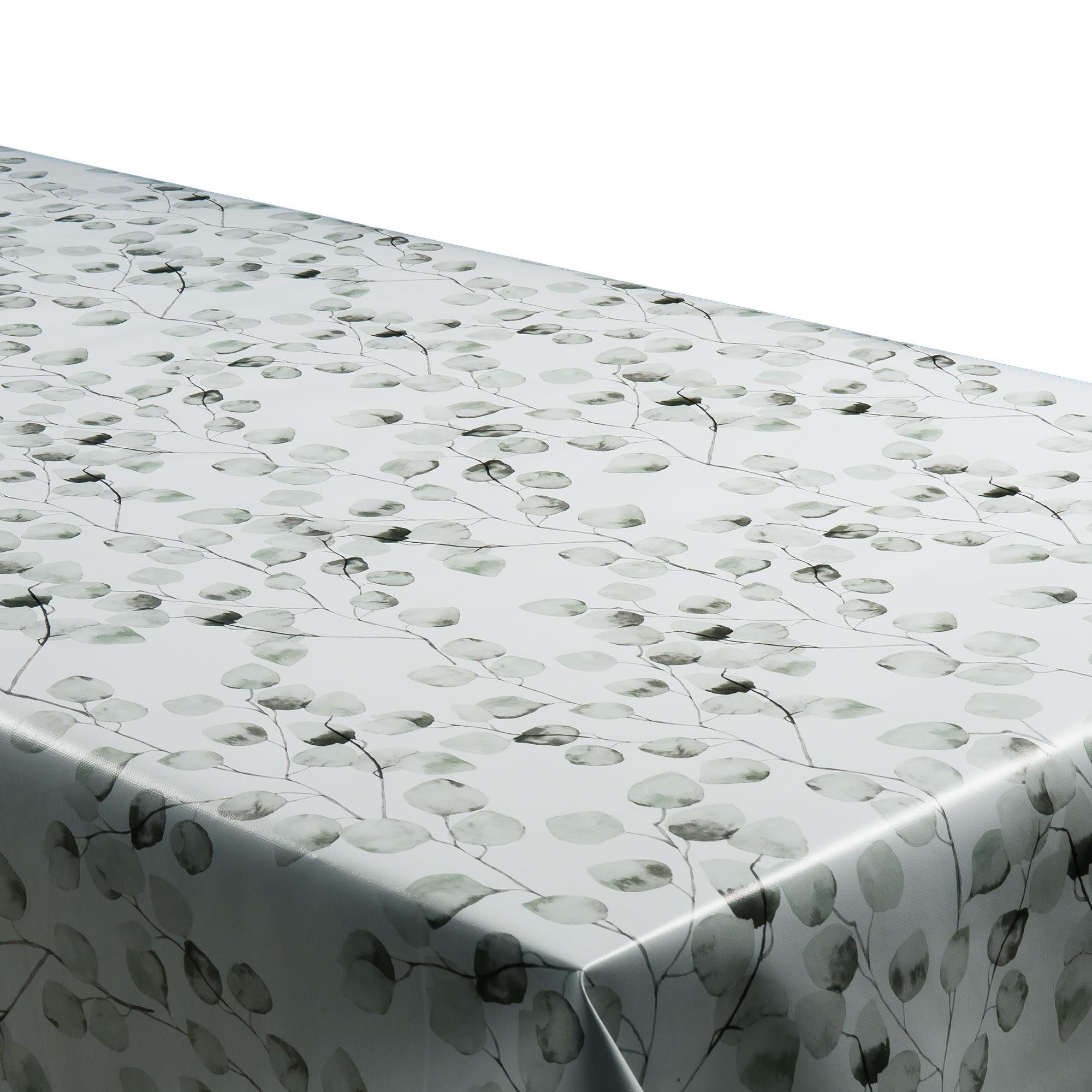 Cofan Rollo de Hule Antimanchas | Diseño Moderno de Hojas de eucalipto | Materiales: PVC y Polipropileno | Fácil de Limpiar | Medida: 1,40 x 20 Metros