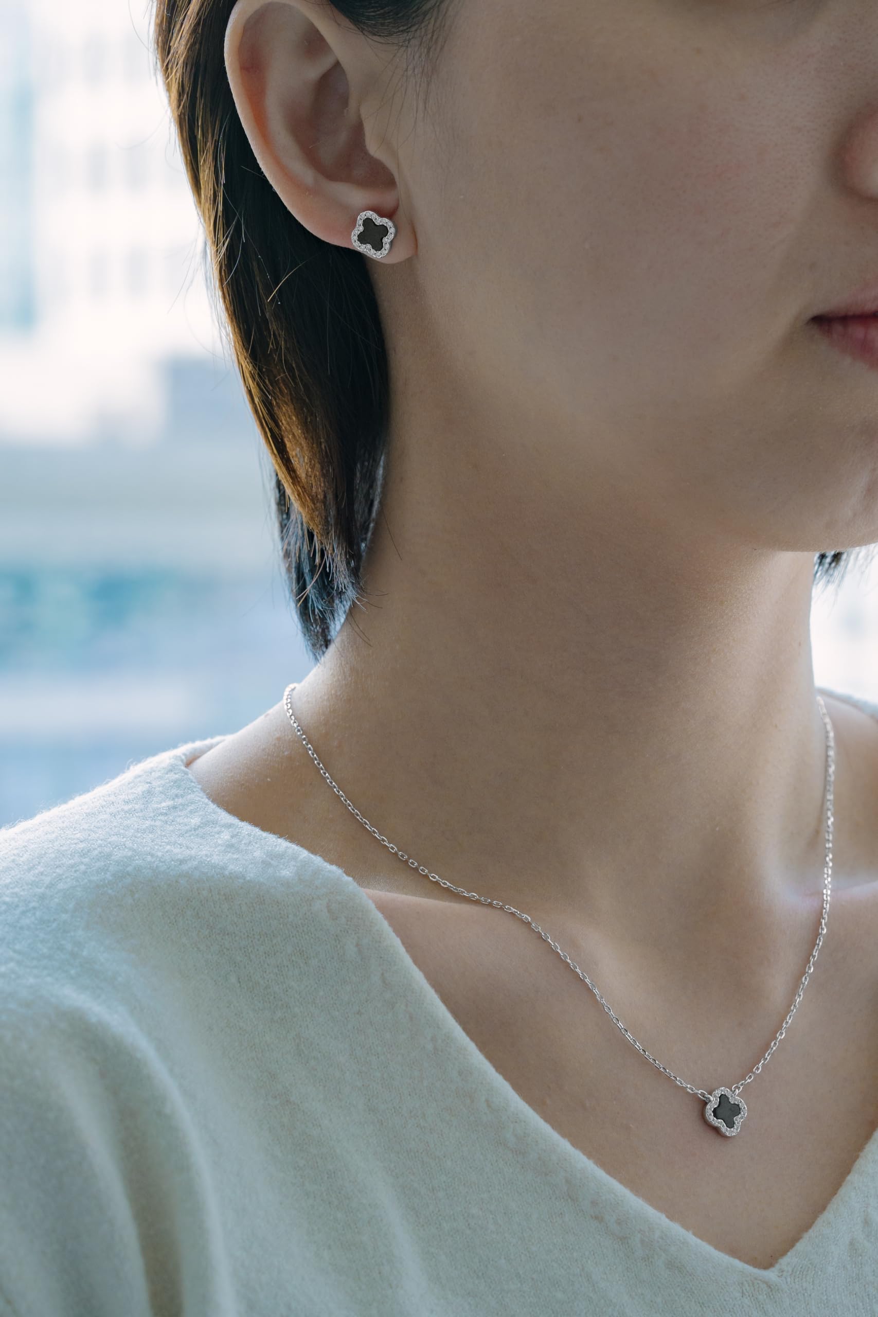 925 Silber Ohrringe für Damen Hypoallergen Geschenk | 925 Silber Ohrringe,Hypoallergen,Rhodiniert,Geschenk für Damen,Kleeblatt,Muttertag,Valentinstag,Geburtstag