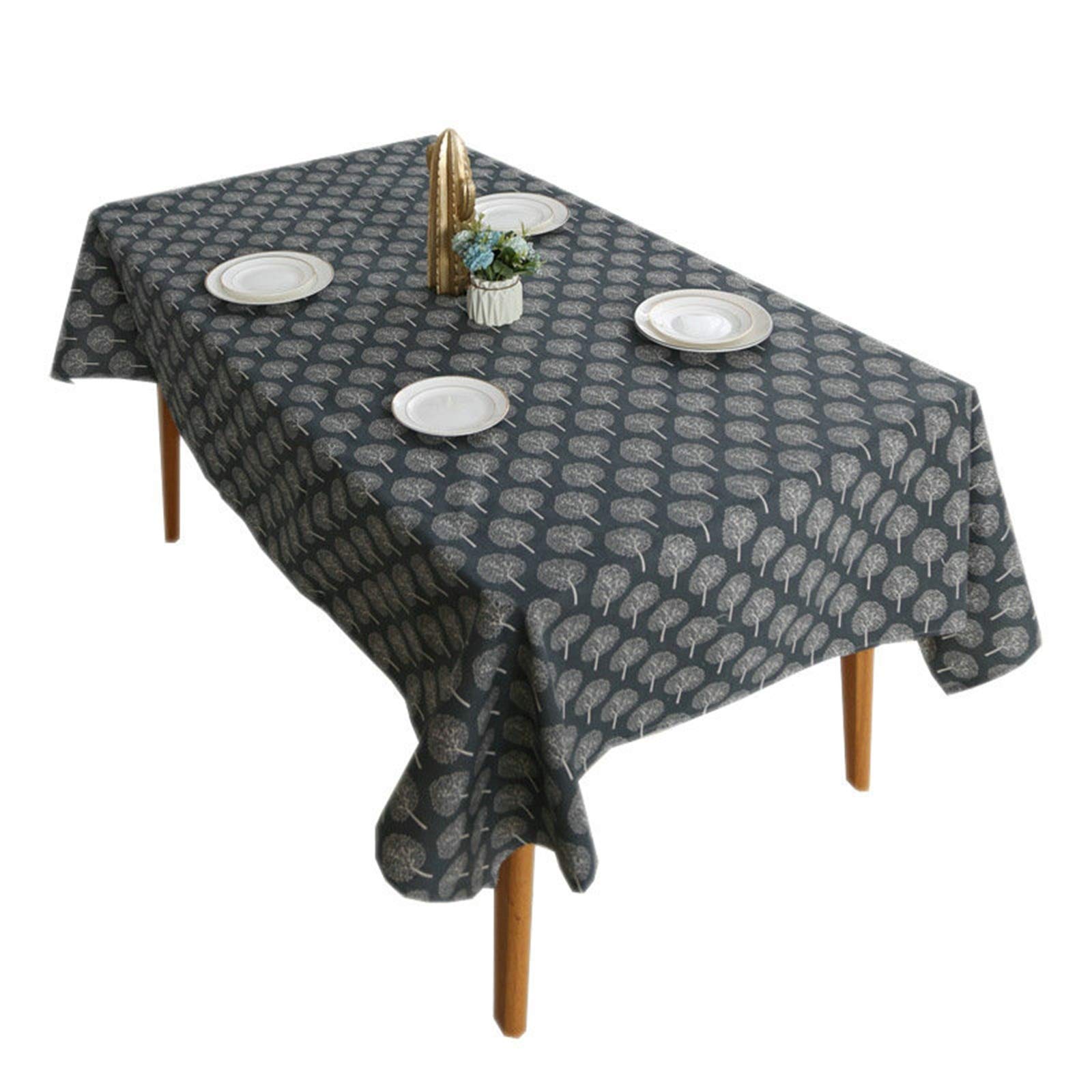 Nappe coton moderne pour sublimer une table terne gris foncé 140x220