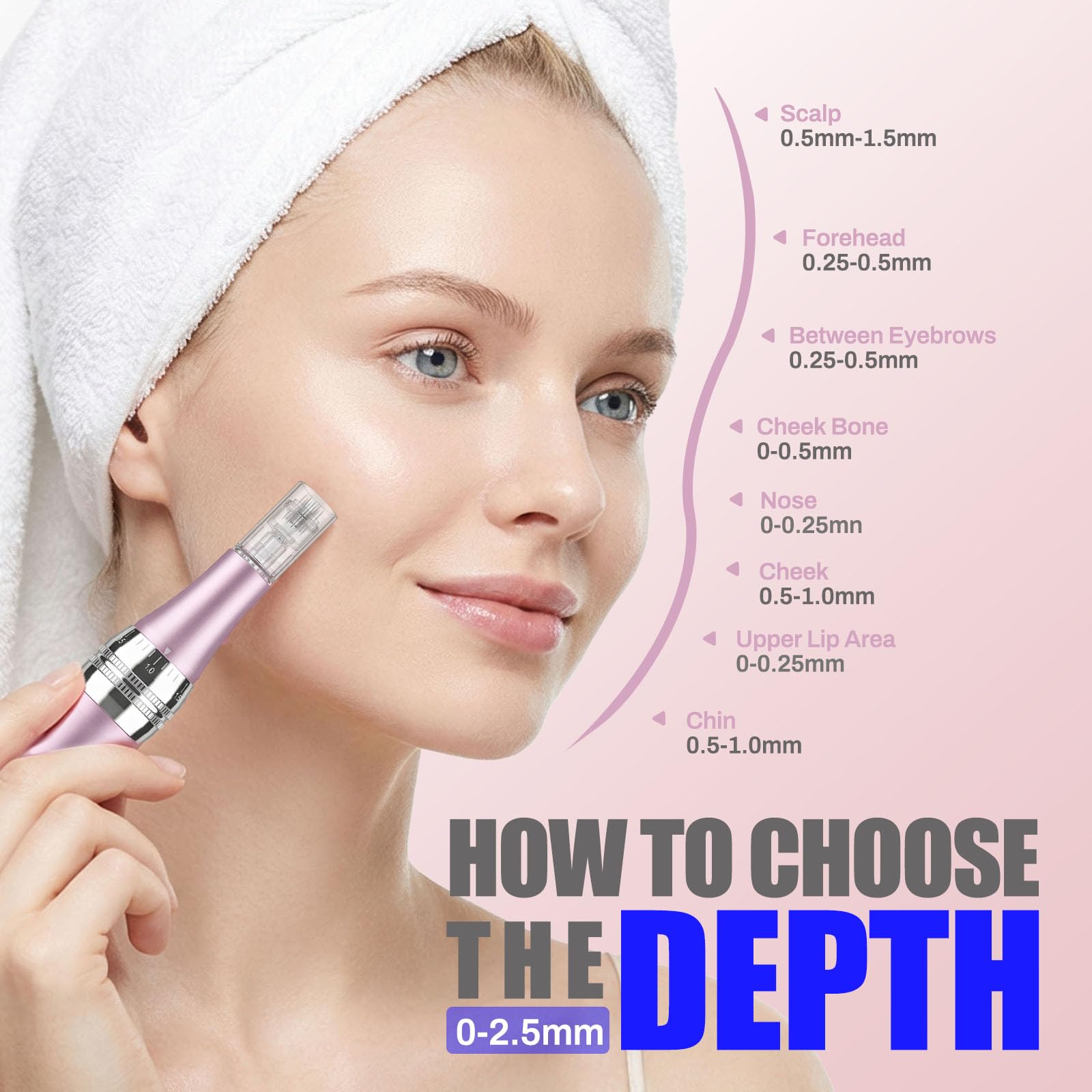 Professional Home Microneedle Pen Set,Derma Roller Pen - 0.25 mm,A Birthday Gift For Women's Health