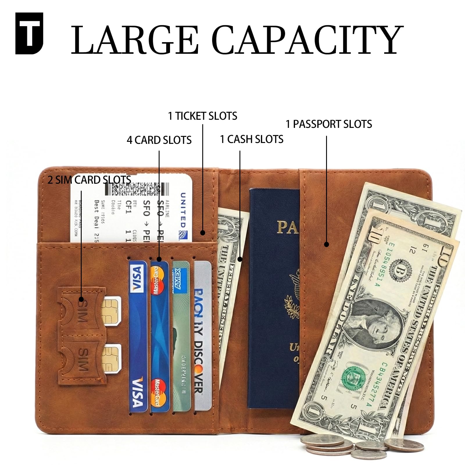 2 fundas divertidas para pasaporte para padres, Naranja, Fresco