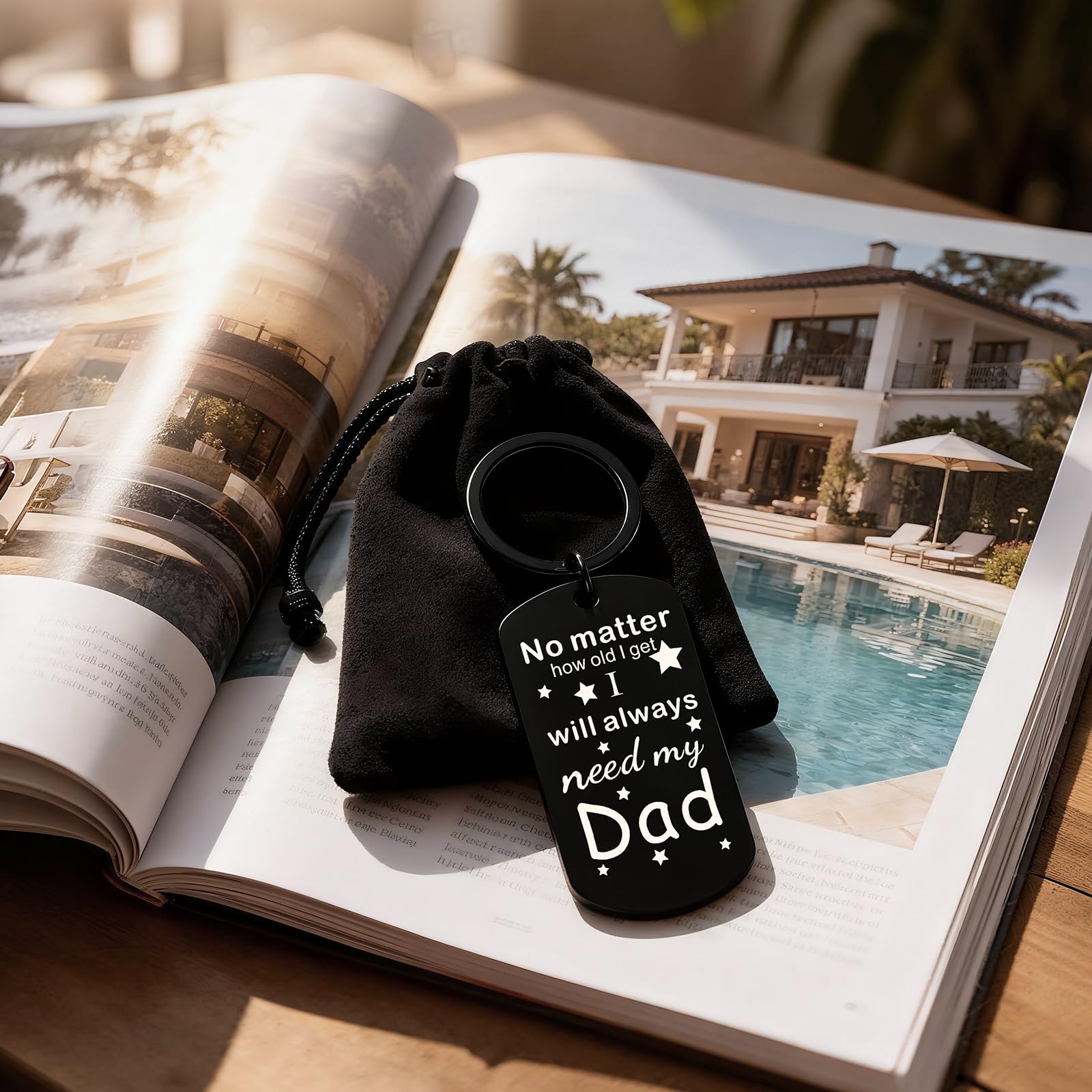 Father's Day Keychain for Dad from Daughter Son, Sentimental Gift for Husband, Birthday Christmas Thanksgiving Gift Idea