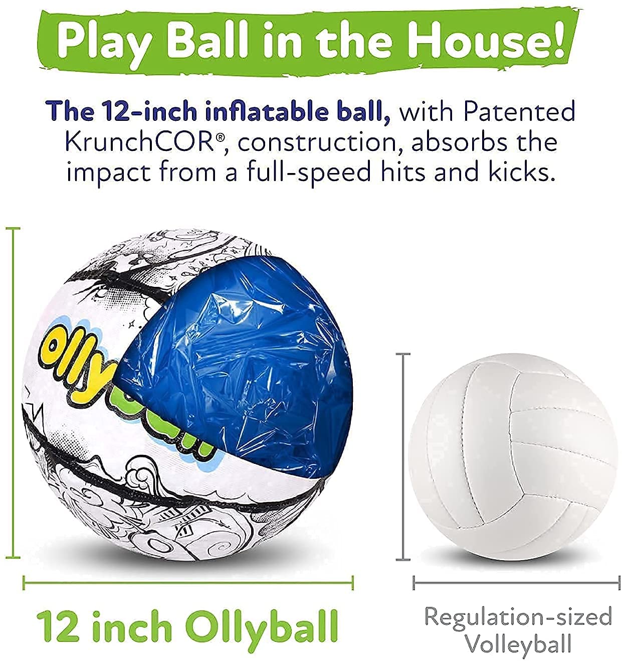 Ollyball The Ultimate Indoor Soccer Ball 2-Pack - Patented KrunchCOR Silent Soccer Ball for Kids & Adults - Lightweight, Soft & Safe for House Play