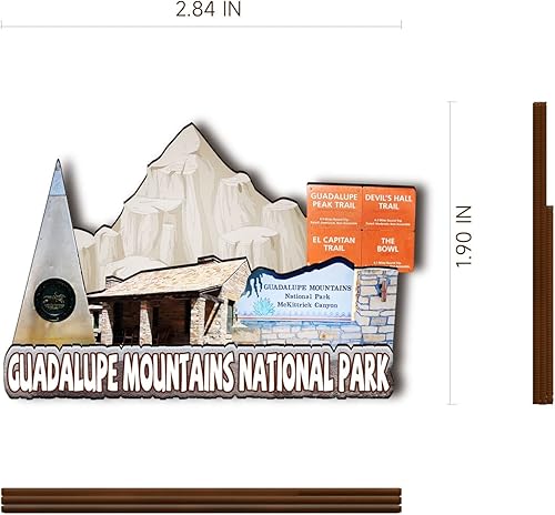 Miniatura 3 de Imán de madera del Parque Nacional de las Montañas de Guadalupe de los Estados Unidos 3D para nevera, recuerdos coleccionables, decoraciones