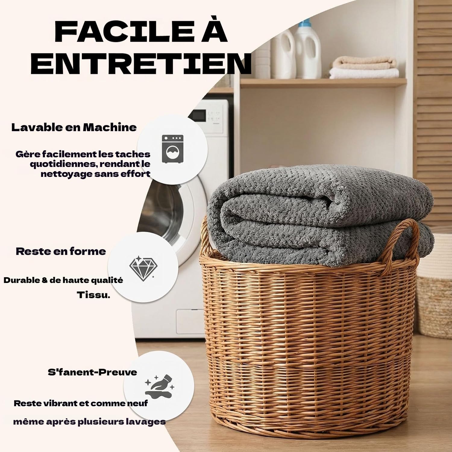 Housse De Canapé Douce Et Antidérapante en Peluche, Housse Canape Gfisehop, Doublé en Polaire Et Épaissi Protege Canapechien, Résistant Aux Rayures, Design Monobloc (G,180 * 300)