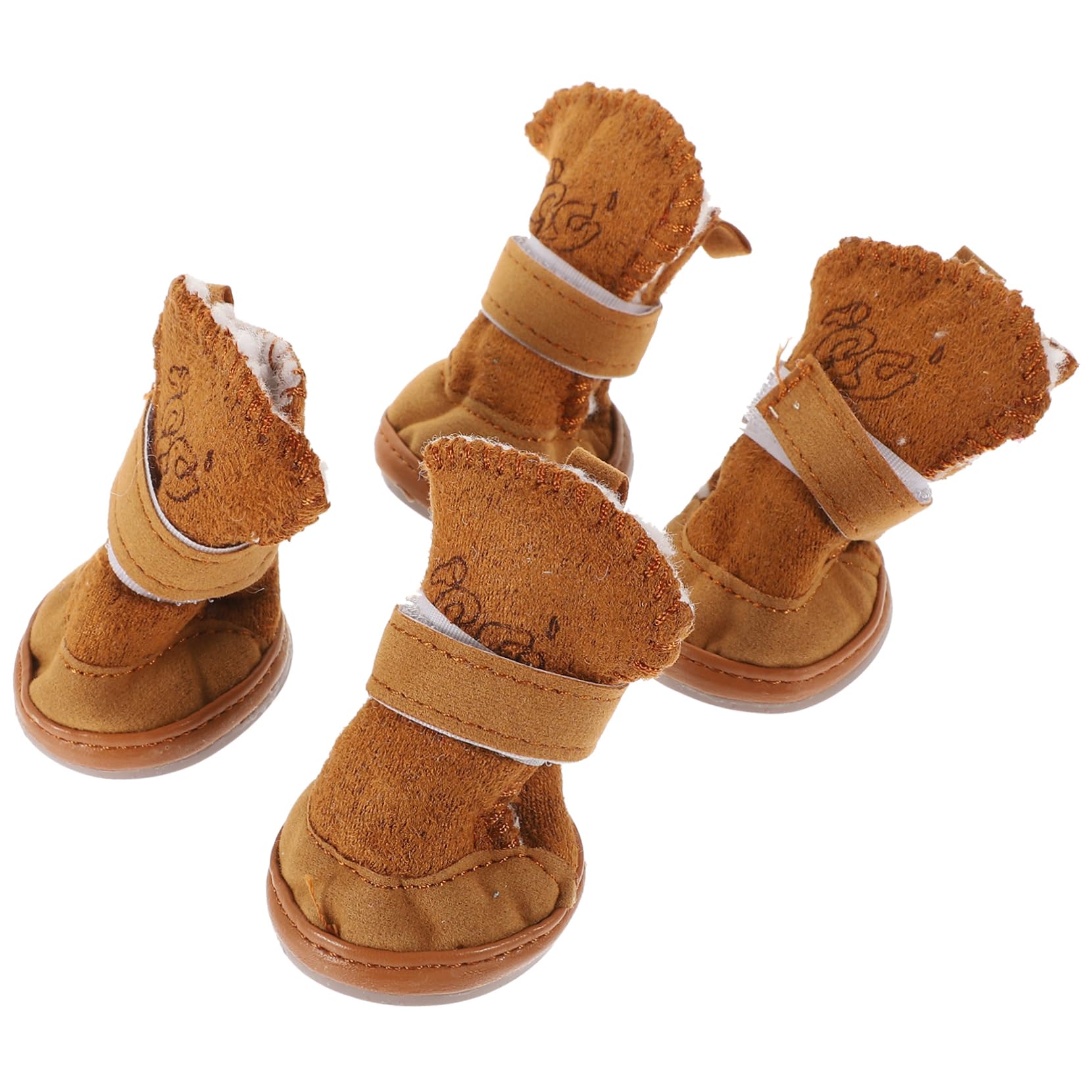FRCOLOR 4stücke Schneestiefel für Hunde Winter-hundestiefel Warme Hundestiefel Winterschuhe für Hunde rutschfest Fleece zum Wandern und Laufen
