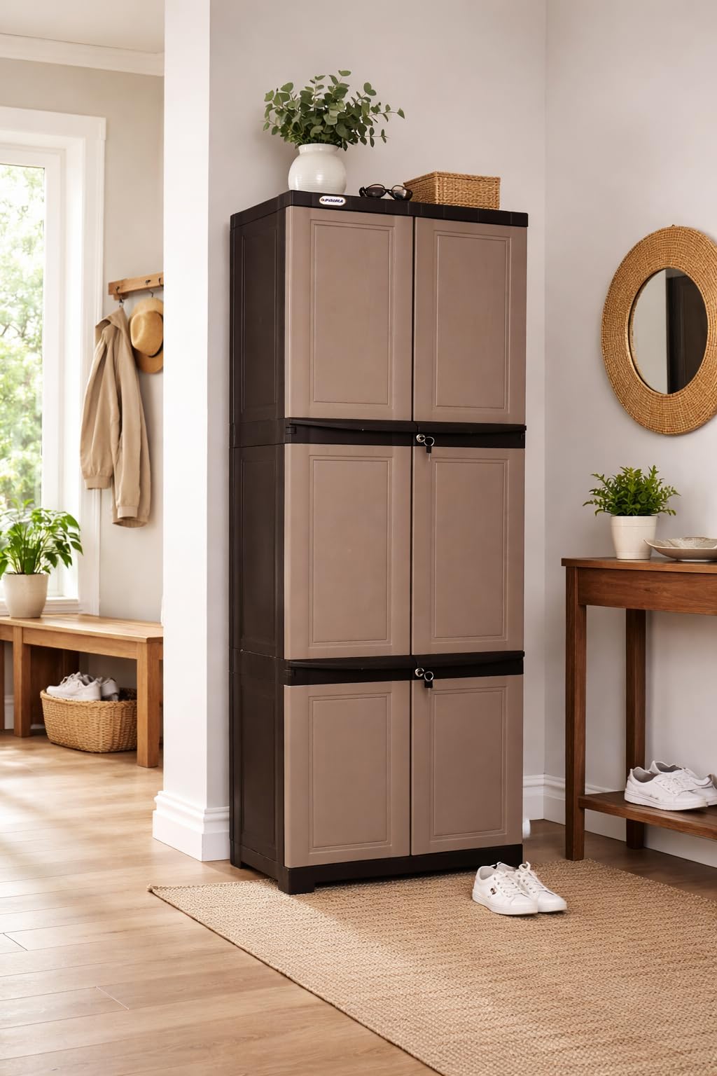 Prima Viva-3 Plastic Storage Cabinet (Medium H 6 Ft x W 2 Ft x D 1.16 Ft) | 5 Compartments Multipurpose Organizer for Home & Office | Strong, Stylish & Spacious Cupboard for Clothes & Essentials-image-38