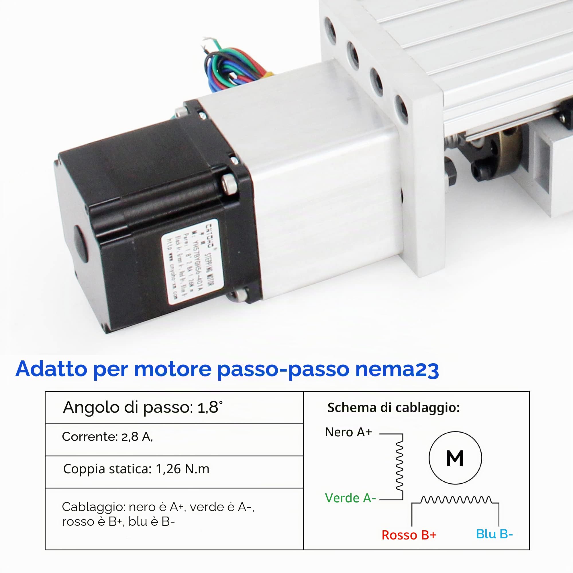 RATTMMOTOR Tavolo scorrevole lineare CNC, guida lineare, corsa efficace 600 mm, asse X Y Z, in lega di alluminio CNC scorrevole, palcoscenico lineare SFU1605 con motore passo-passo Nema23