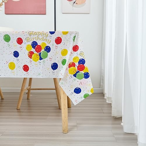 Miniatura 6 de PARTYHIPPO Rollo de mantel de plástico, manteles de plástico de 54 x 100 pies, para fiestas, desechables con caja de corte, mantel desechable