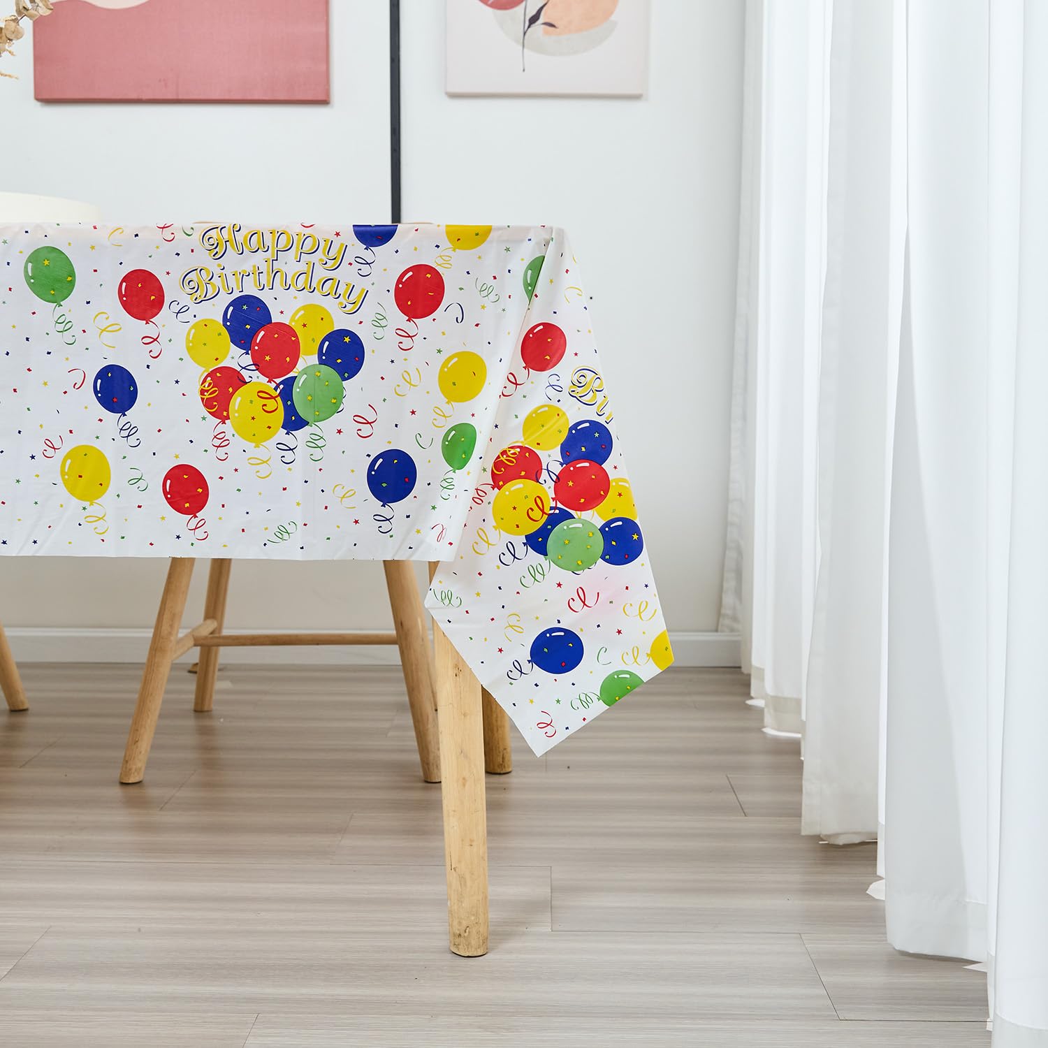 Kunststoff-Tischdeckenrolle, 137,2 cm x 254 m, Einweg-Tischdecken für Partys, Einweg-Tischdecken für Partys, mit Schneidebox, zuschneidbar, Einweg-Tischdecke für rechteckig und rund, Bunte