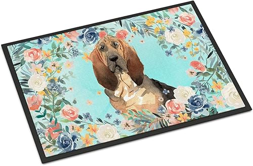 Caroline's Treasures CK3434JMAT Bloodhound - Tapete para puerta delantera, 24 x 36 pulgadas, para interiores y exteriores, para entrada,