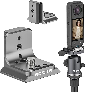 L-Shape Quick Release Plate for Insta360 X5/X4/X3 Osmo 360, Camera Cage Mount with for Arca and NATO-Rail Dual Interfaces | with 1/4 "-20 Expansion Holes