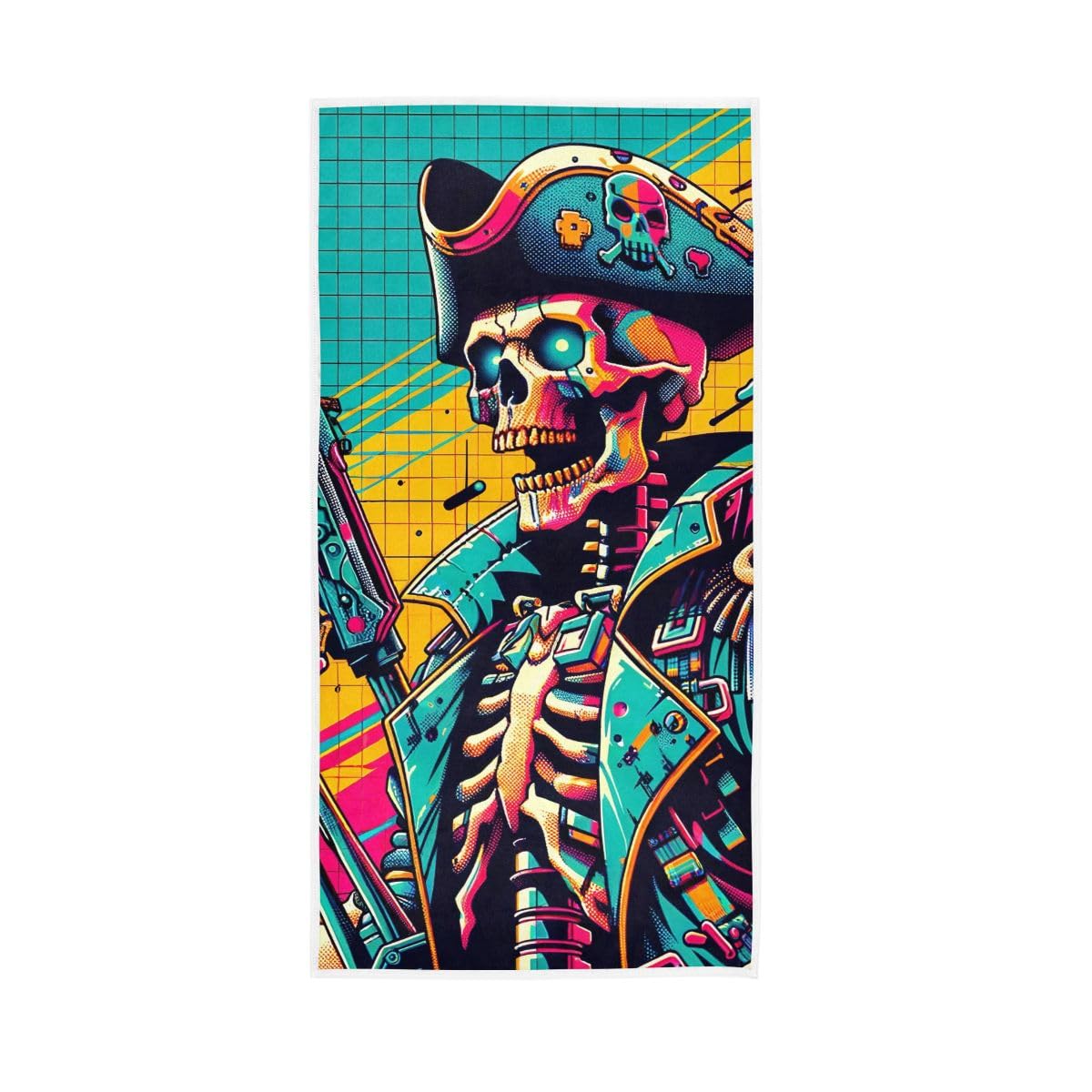 LSRCPD Pirate Skull Colorful Hand Towel, Decorative Hand Towels for Bathroom 15 x 30 Inches