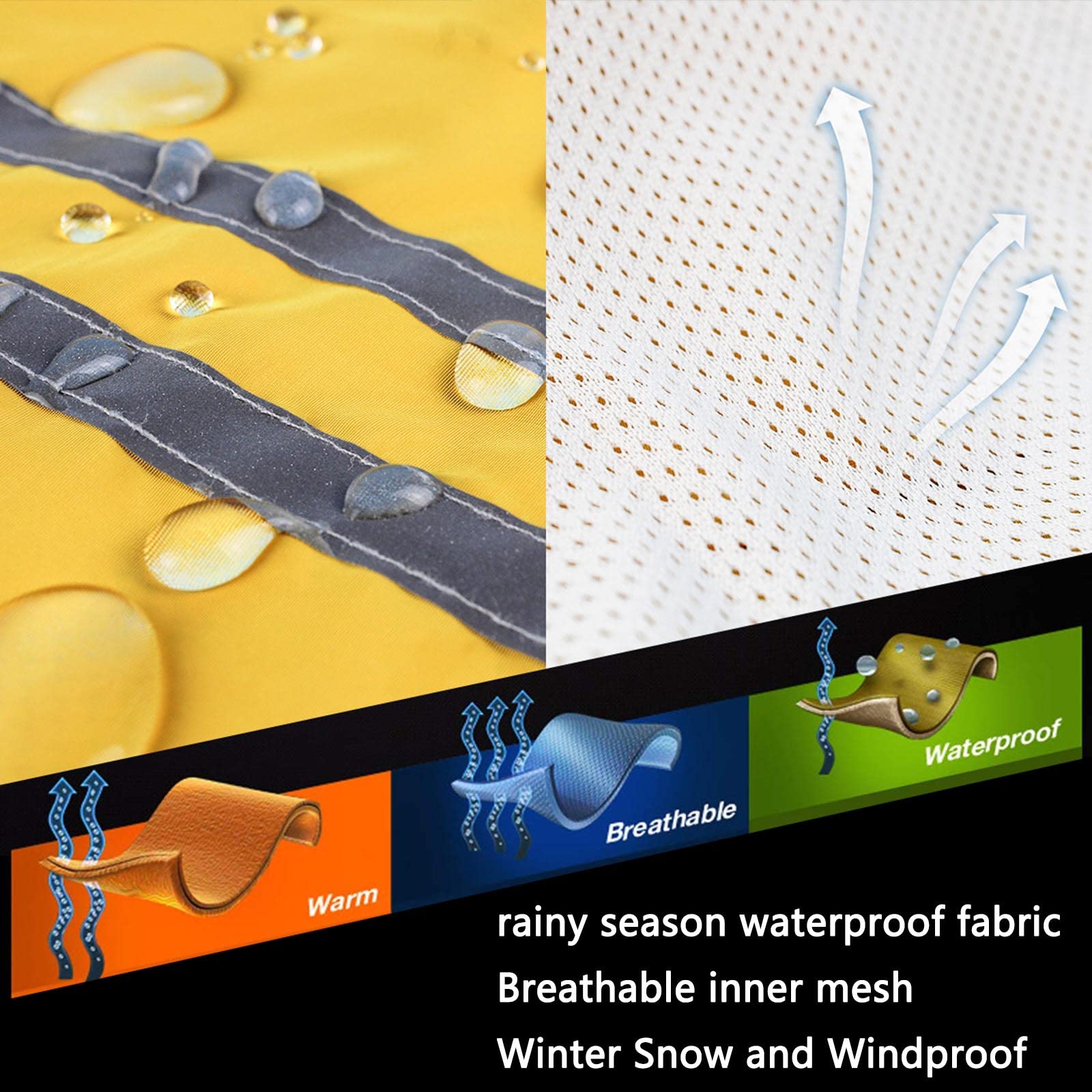 Hund Regenmantel Wasserdichte Hundemanteljacke, Hunderegenmäntel, wasserdicht mit Beinen, klein, mit Kapuze, Haustier-Regenumhang mit Kapuze, reflektierender Streifen, verstaubar und faltbar