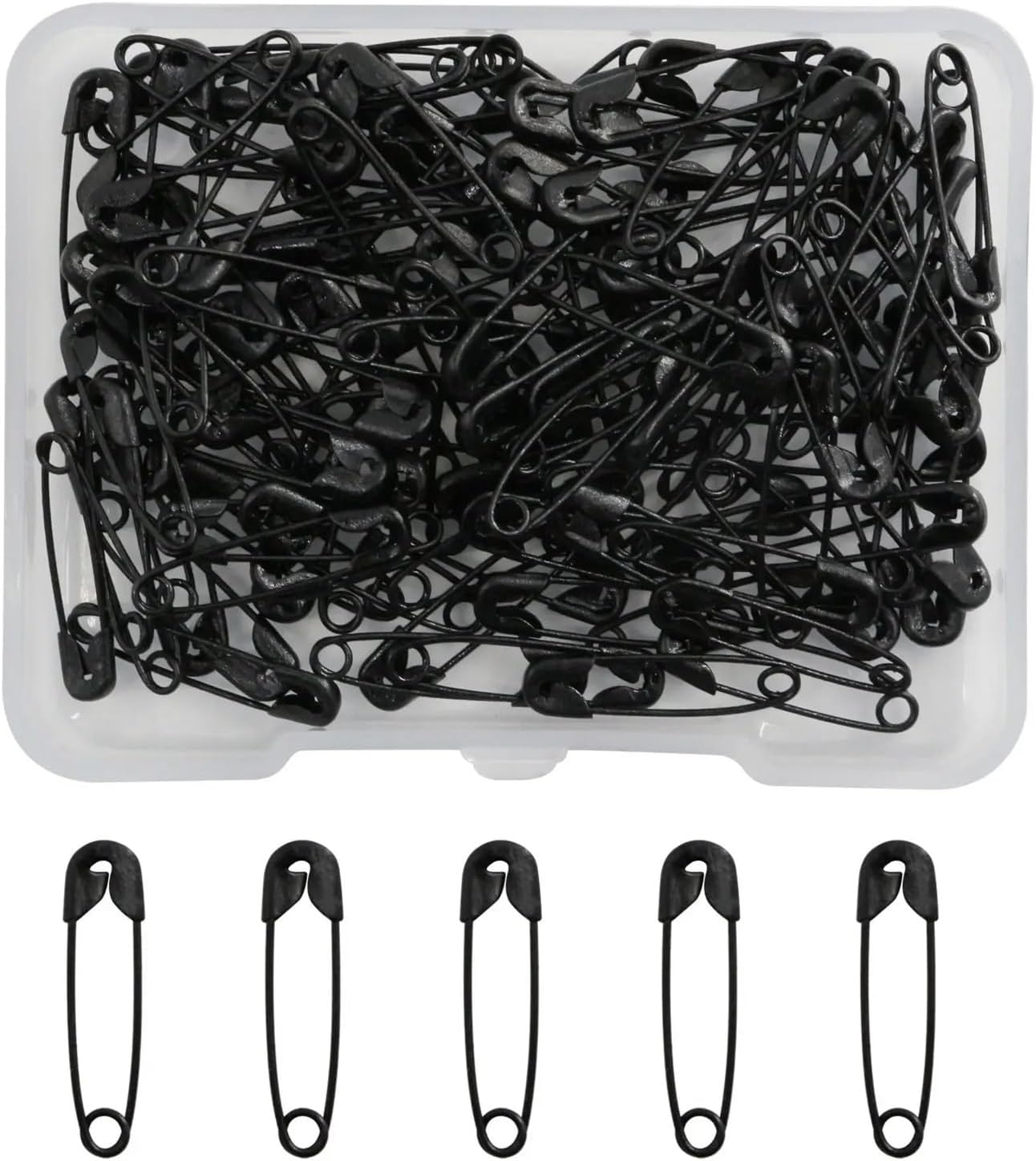 10Box120pcs/Box Metal Colored with Storage Box Small Safety Pins(Blue)
