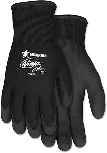 Memphis Glove N9690XXL guantes Ninja ice con protección de doble capa de nylon con recubrimiento HPT en la palma y yema de los dedos, negros, largo