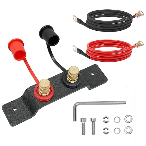 Kit de reubicación de terminales de puente de carga de batería con poste remoto de batería, compatible con UTV, ATV, automóvil, camiones, RV,