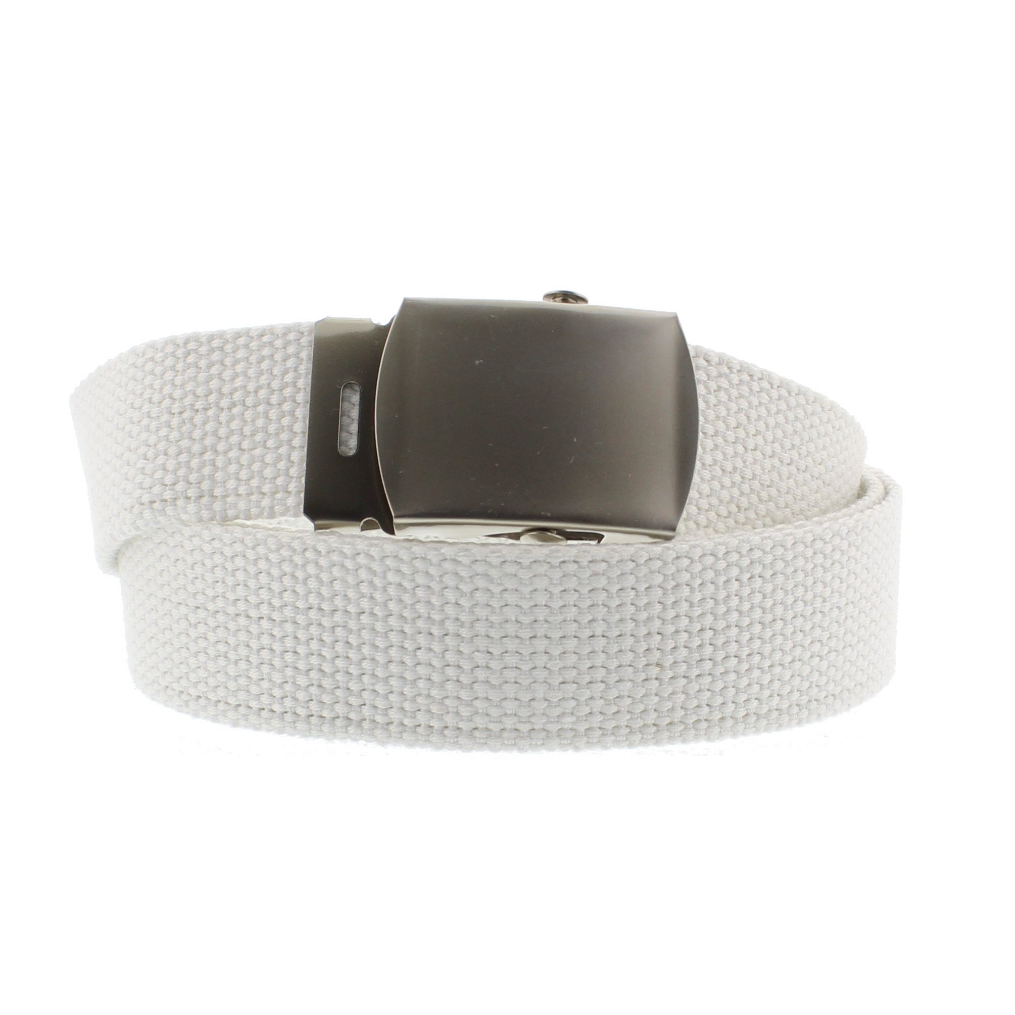 Zac's Alter Ego Adjustable Plain Canvas Webbing Belt with Shiny Slider Buckle