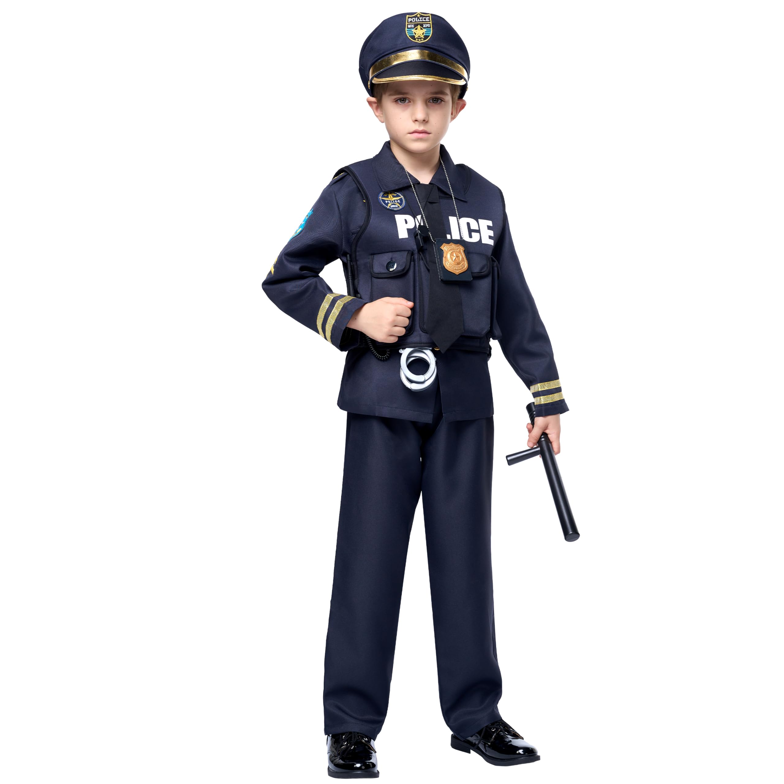 Spooktacular Creations Bambino Ragazzo Costume di polizia scuro stile premium