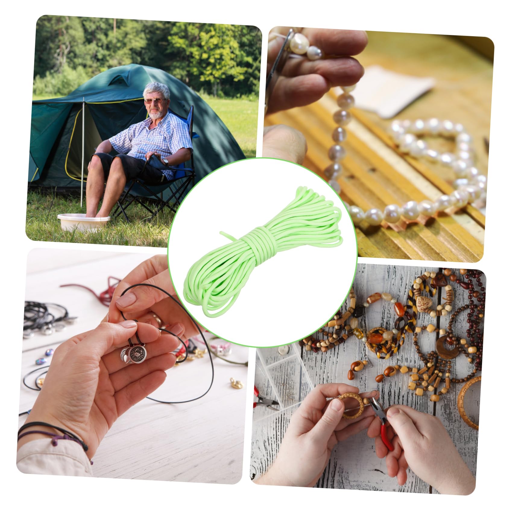 STOBOK 4 Stück 1 Leuchtendes Regenschirmseil Zelt Reflektierendes Seil Stabiles Zeltseil Dickes Dekoratives Seil Bungee-seile Für Den Außenbereich, Robust Nylon Light Green