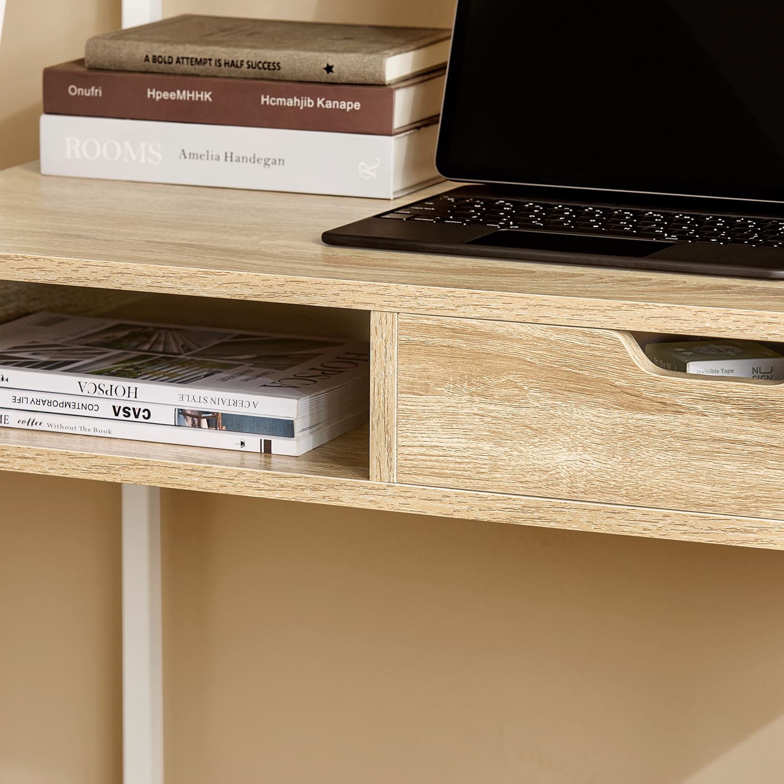 SoBuy Scrivania con Cassetto e Scaffale Portata fino a 75kg 76x75x50cm Ufficio