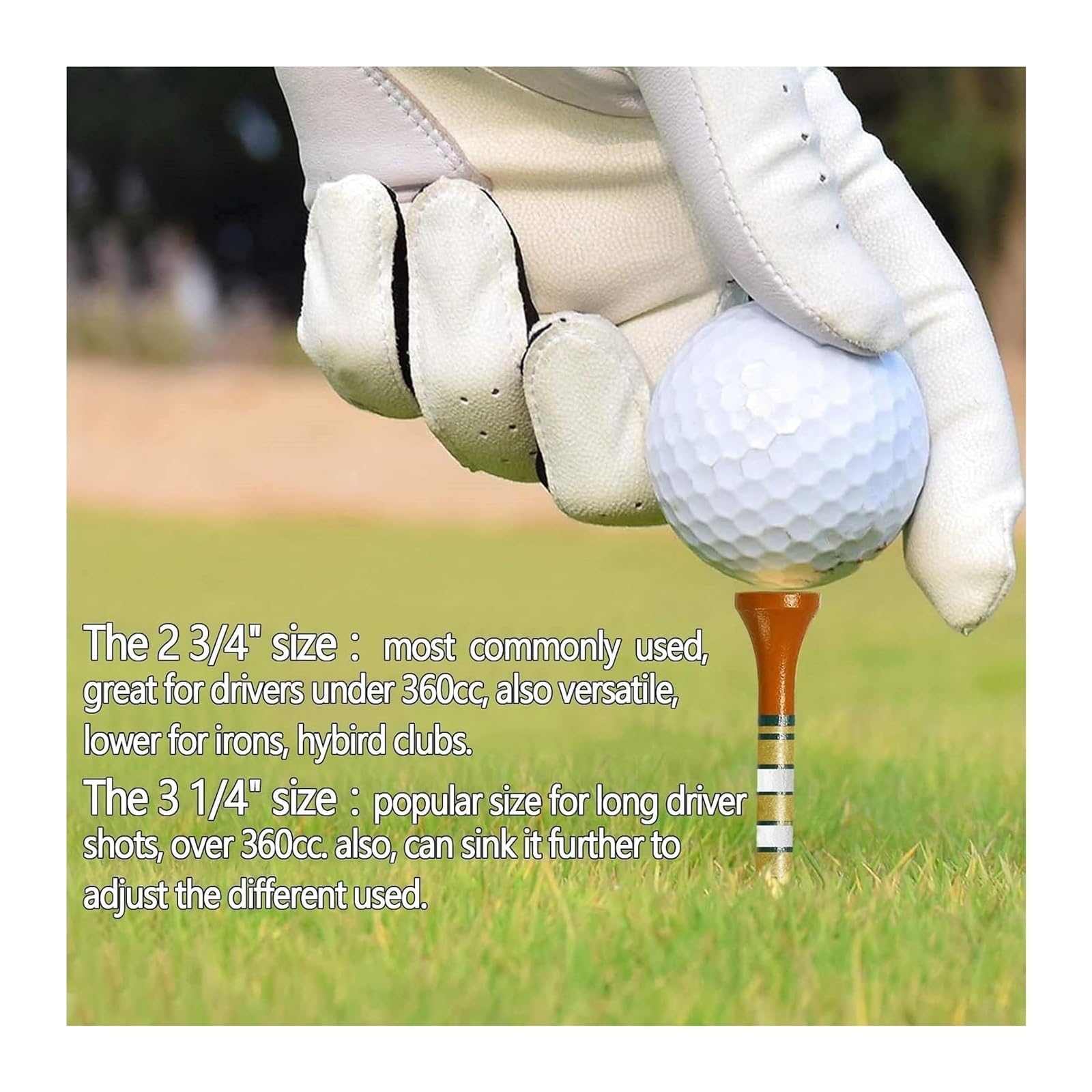 Premium-Golf-Tees, Golf-Tees, 100 Stück, Holz, mehrfarbig, 70–83 mm