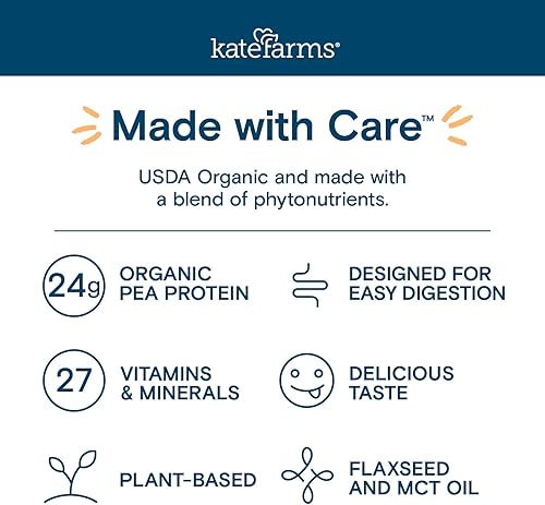 Miniatura 4 de KATE FARMS Fórmula vegana orgánica para adultos 1.5, sin sabor, nutrición de fuente única, proteína orgánica a base de plantas hidrolizada