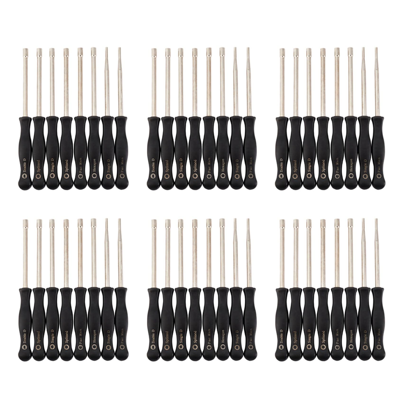 Jnchdghwa Silver & Black 48 Pcs Screwdriver Carburetor Adjustment Tool Single D Double D Hexagon Hex Socket Kit Set