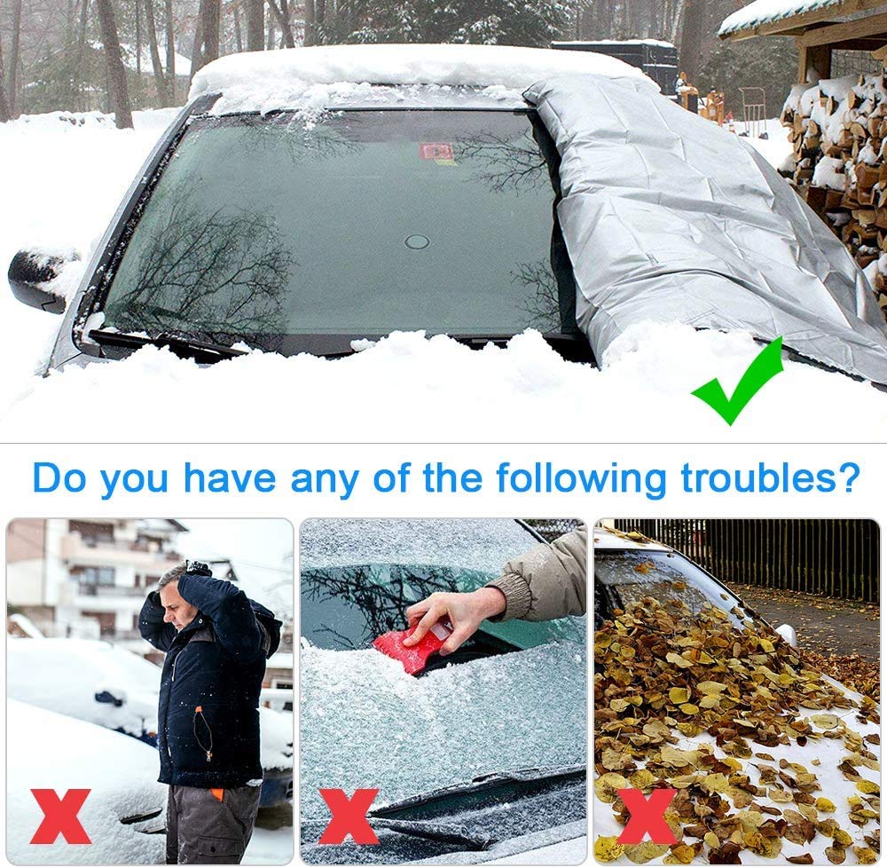 Frontscheibenabdeckung，Auto Windschutzscheiben Abdeckung，Für Die Gegen Schnee, EIS, Frost, Staub, Sonne.