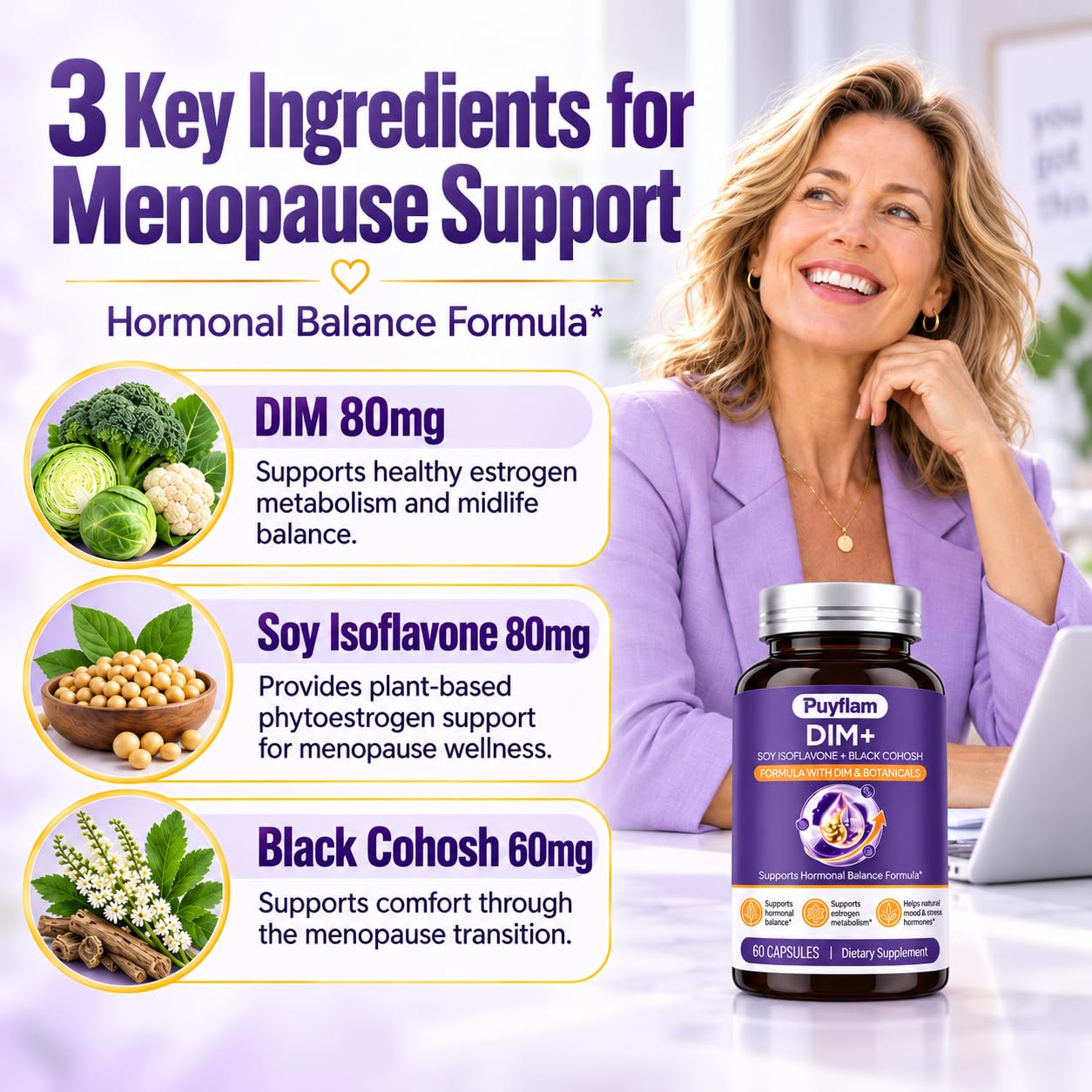 Menopause Supplements for Women,12 in 1 Complex Menopause Support, 60 Caps — Amazon image 4