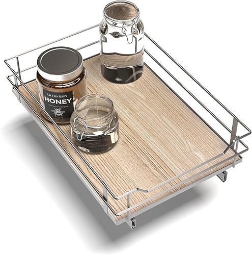 Miniatura 1 de Home Zone Living Organizador de armario de cocina extraíble con cajón deslizante para ahorrar espacio, 14 pulgadas de ancho x 21 pulgadas de largo,