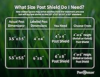 Vista 2 de Post Shields protegen a los postes de los buzones y las cercas de daños por cortadora de césped, 3.5 por 3.5 por 4 pulgadas, negro, Bronce