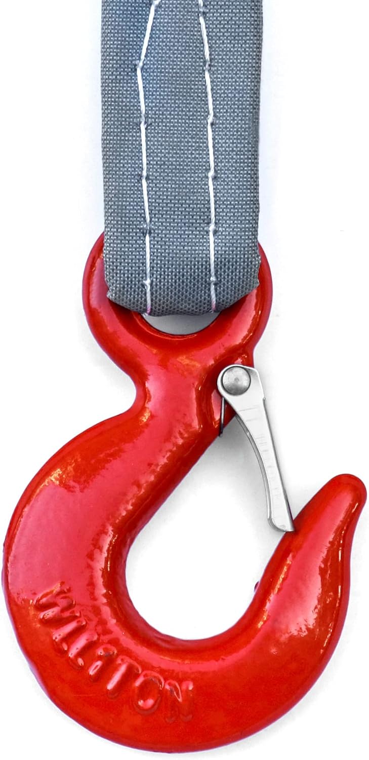 QWORK 5Ft Sling with 4 Legs Grab Hook and Adjuster, 3T G80 Alloy Steel Engine Lift Chain Link Eye Hook, 6600lbs Hoist Complete Rigging for Safe Towing and Handling of Cargo