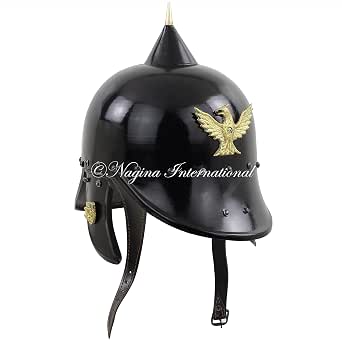 Casque Pickelhaube Allemand WWI & WWII - Acier Et Laiton - Déguisement Halloween Et Costume Historique