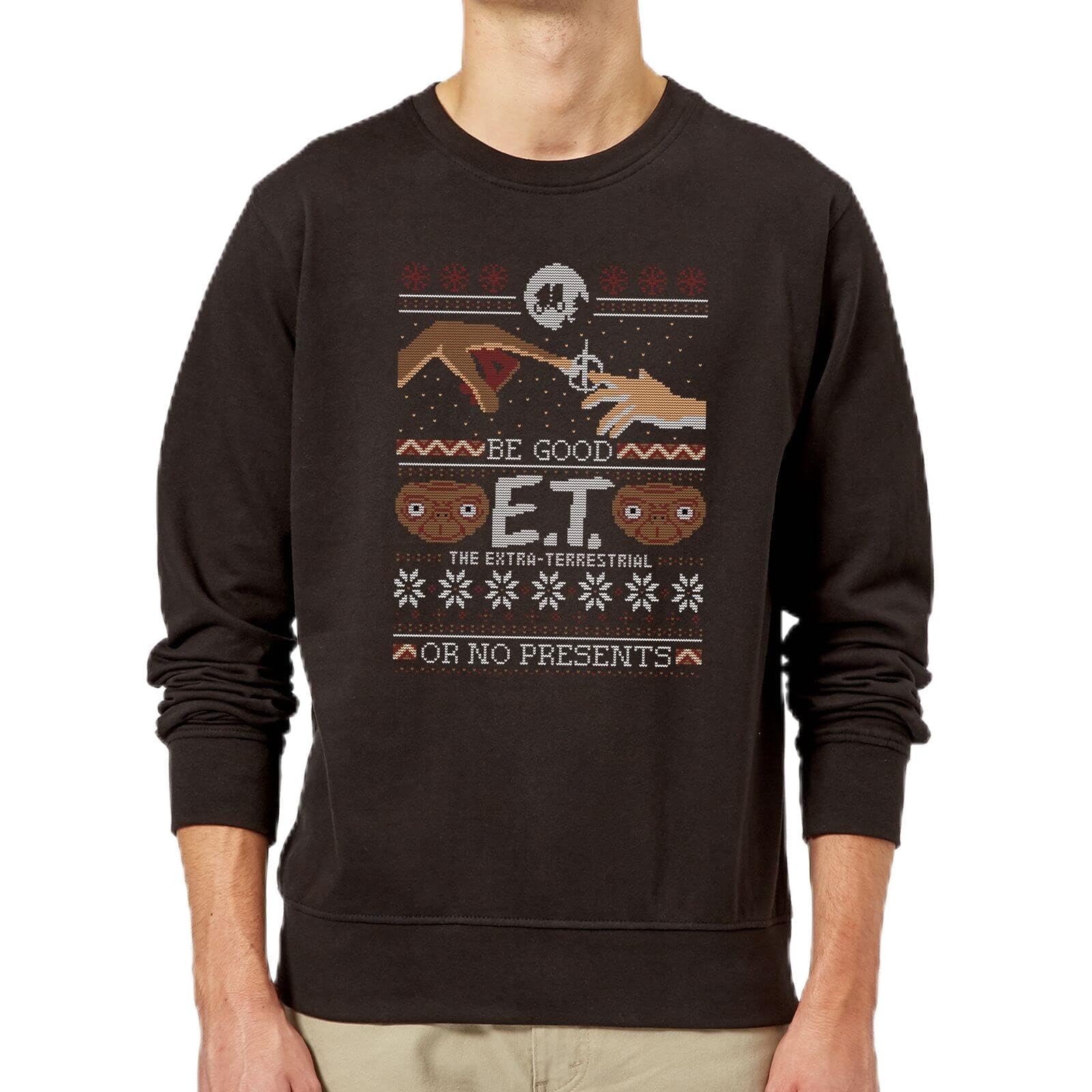Zavvi E.T. the Extra-Terrestrial Be Good or No Presents Christmas Jumper - Black XXL