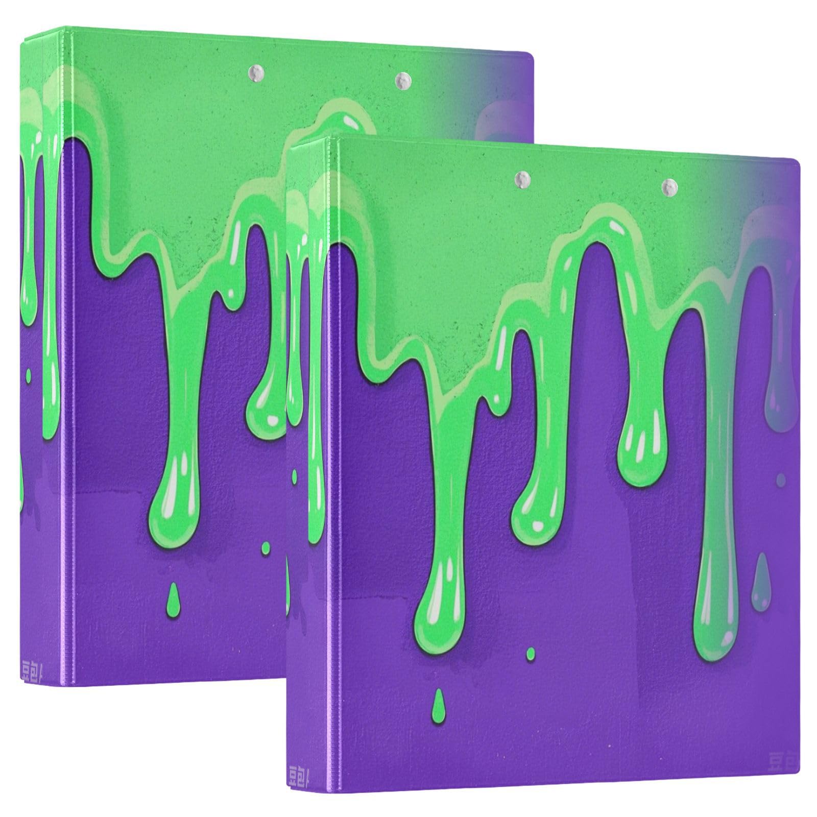 Raccoglitori da 1 e mezzo pollice per scuola stile gocciolamento verde viola